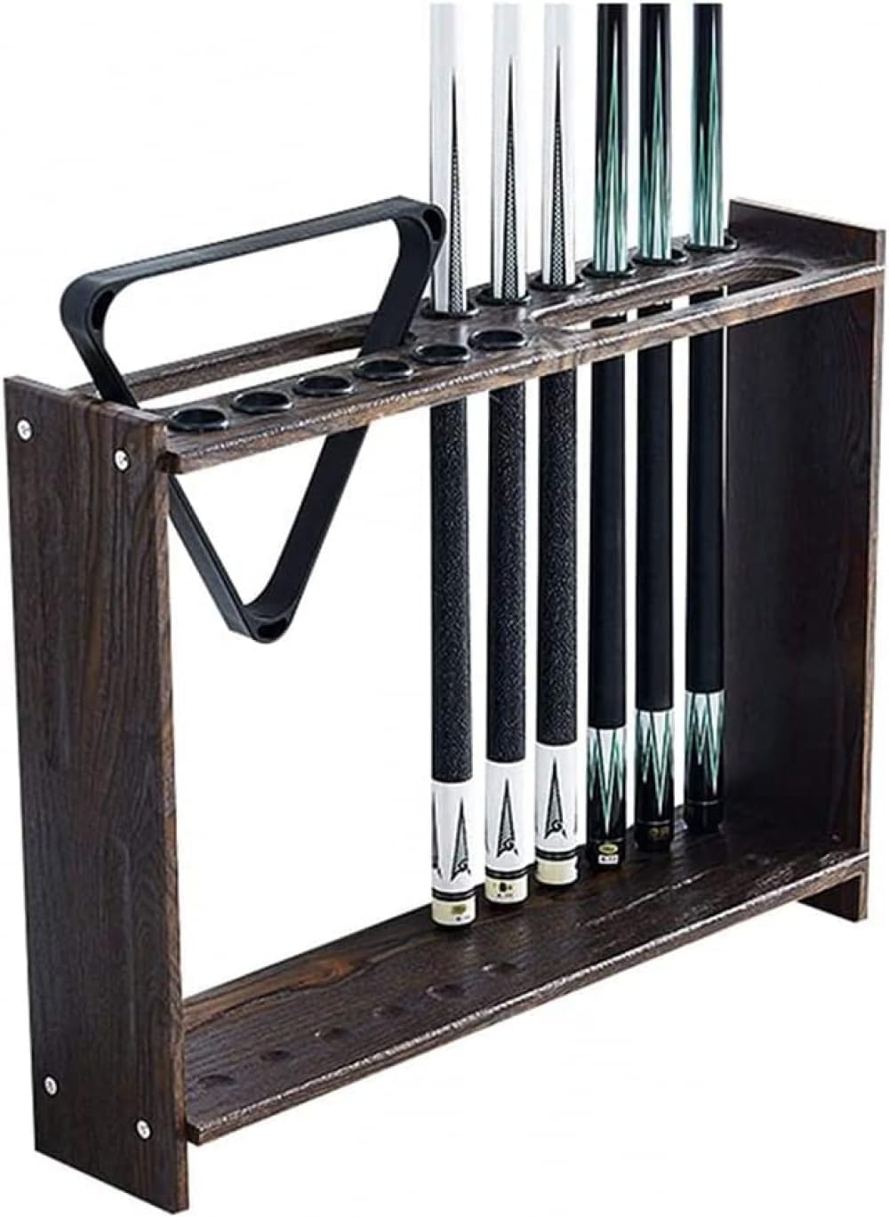 12 Pool Cue Rack, Vintage Billiard Cue Storage Rack, Display Floor Pool Cue Storage Stand with Double Sided