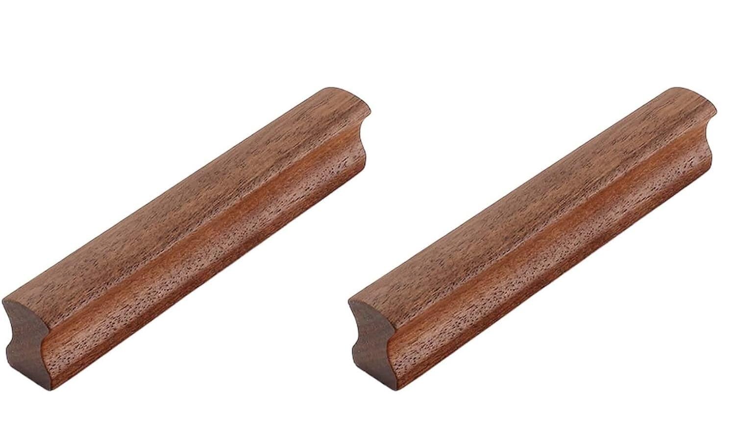 ERERE Wood Drawer Handles Pulls, Hardware for Cabinet, Wardrobe Dresser(Brown,Hole Center 192mm)