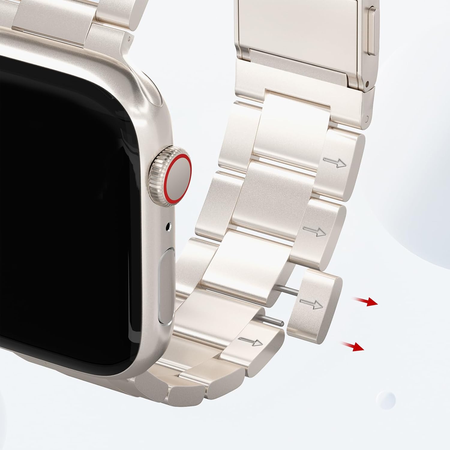 Metal Band for Apple Watch, Stainless Steel Magnetic Strap Compatible with iWatch Ultra/Ultra2/Series 10-4/SE, 49-40mm