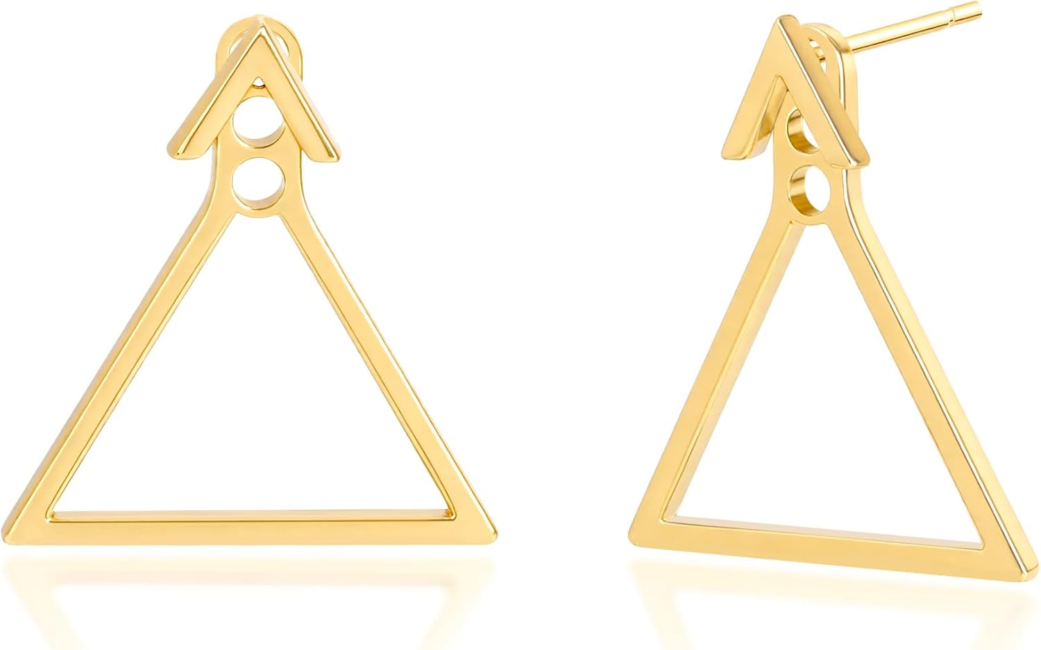 Gold Earrings for Women, Trendy Small Triangle Earrings, 14K Gold-Plated Dainty Stud Hypoallergenic Gold Jewelry, Gift for Prom & Weddings