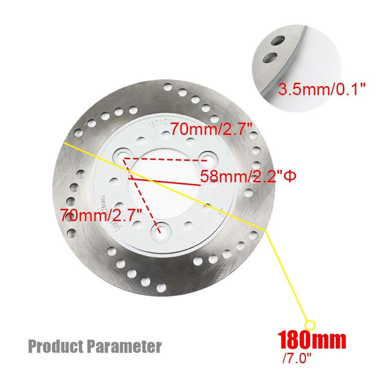 disques de frein à disque flottant Disque de frein universel en acier inoxydable de 180 mm et 190 mm, pour la plupart des motos, scooters et vélos de montagne.(Silver180mm)