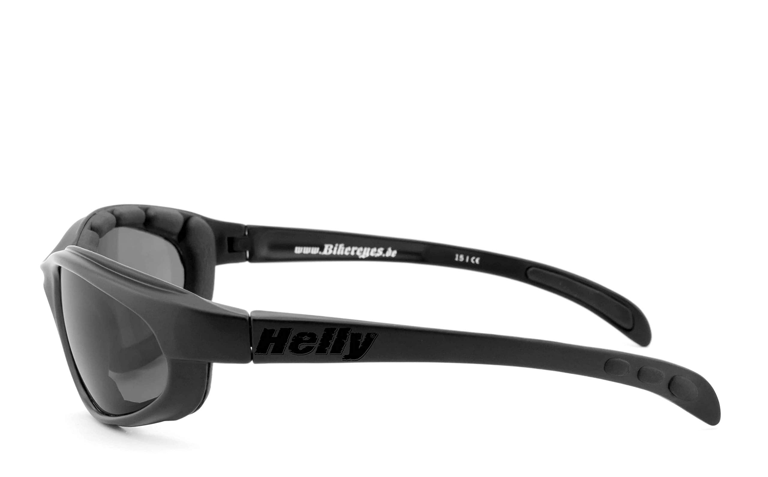 HELLY® - No.1 Bikereyes® | Bikerbrille, Motorradbrille, Motorrad Sonnenbrille | winddicht, gepolstert, beschlagfrei, bruchsicher | TOP Tragegefühl bei langen Ausfahrten | Brille: thunder2