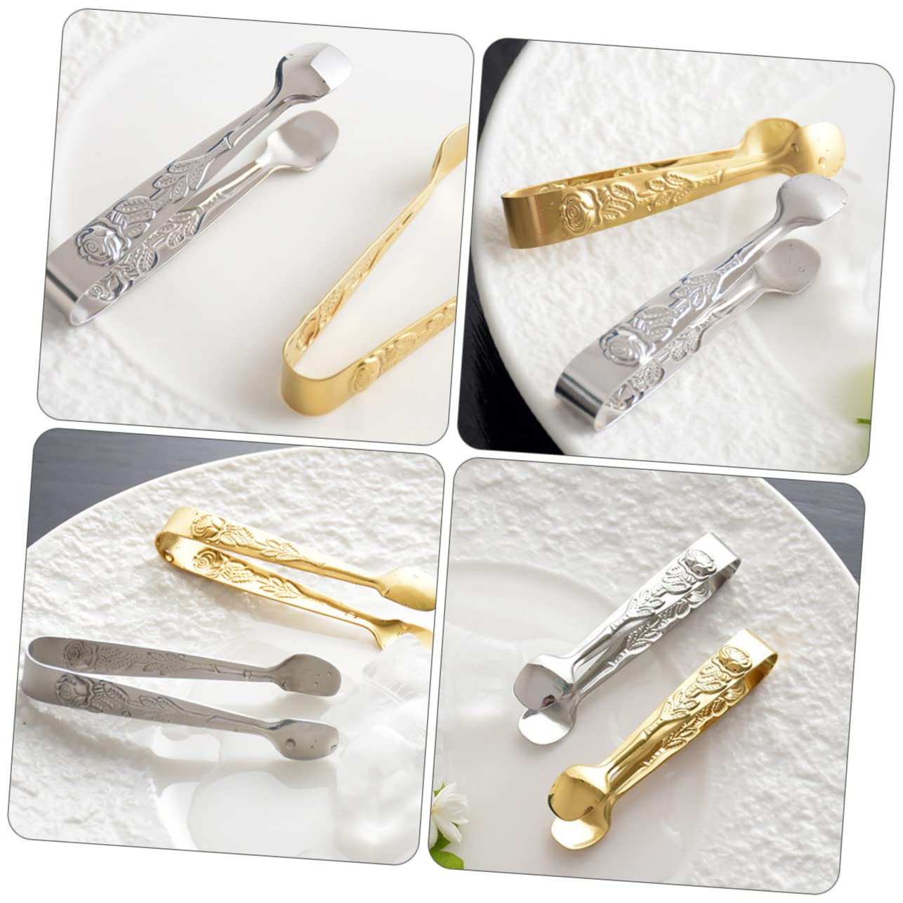 DECHOUS Clip Eleganti A Forma Di Rosa - Set Da 2 Pinze In Acciaio Inox Per Ghiaccio E Cocktail - Foto 10