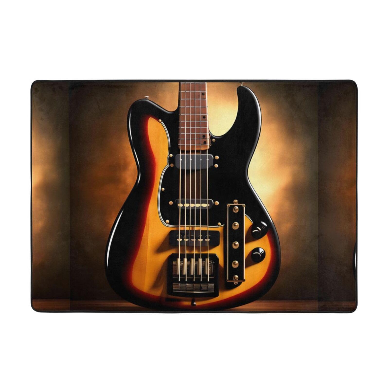 Instrumental-Gitarren-Gesichtstuch, rutschfest, saugfähig, 203 x 148 cm, für Heimdekoration, Einweihungsgeschenk, Geschenk