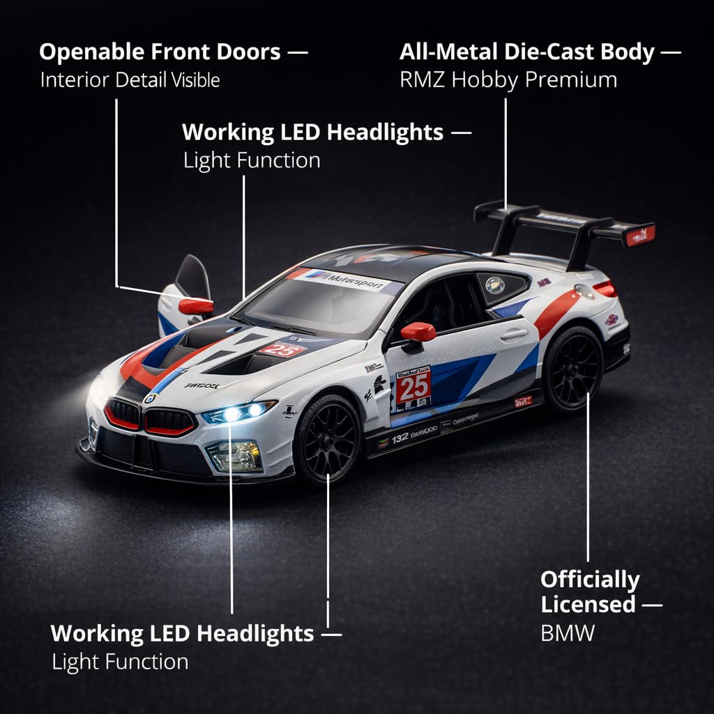 BMW M8 GTE Die-Cast Car - 1:32 Scale Racing Model -3