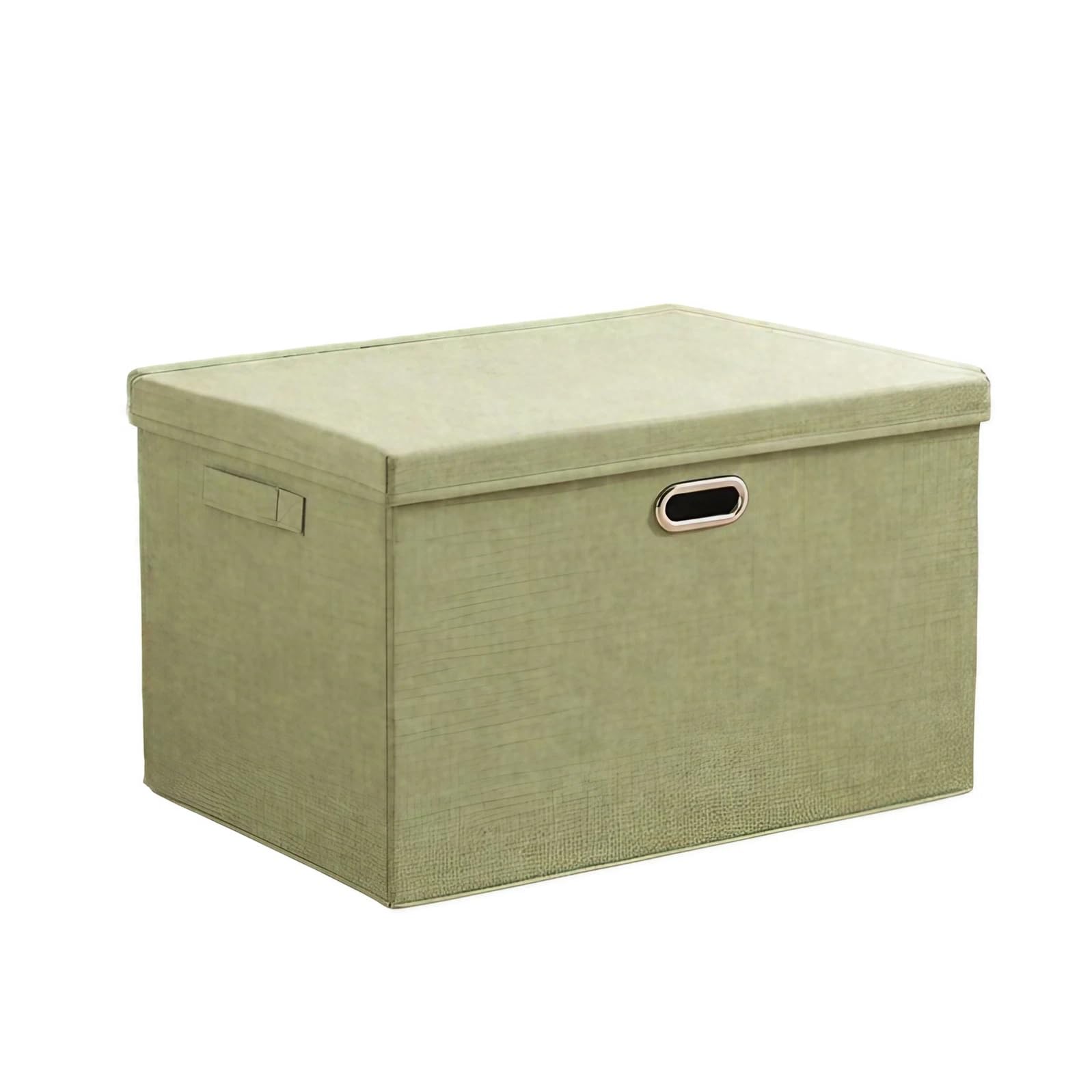 FTYEBDNC Large Clothes Storage with Lid, Collapsible Linen Cube Wardrobe Organiser/Green/44 * 29 * 30 cm