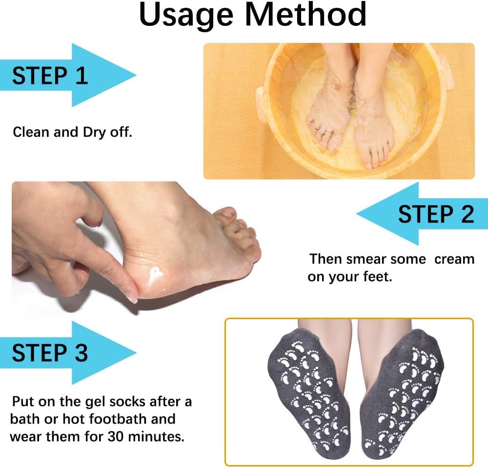 Maharsh Pink Soften Moisturising Spa Comfy Recovery Foot Hand Care Gel Socks and Gloves (Grey) 4