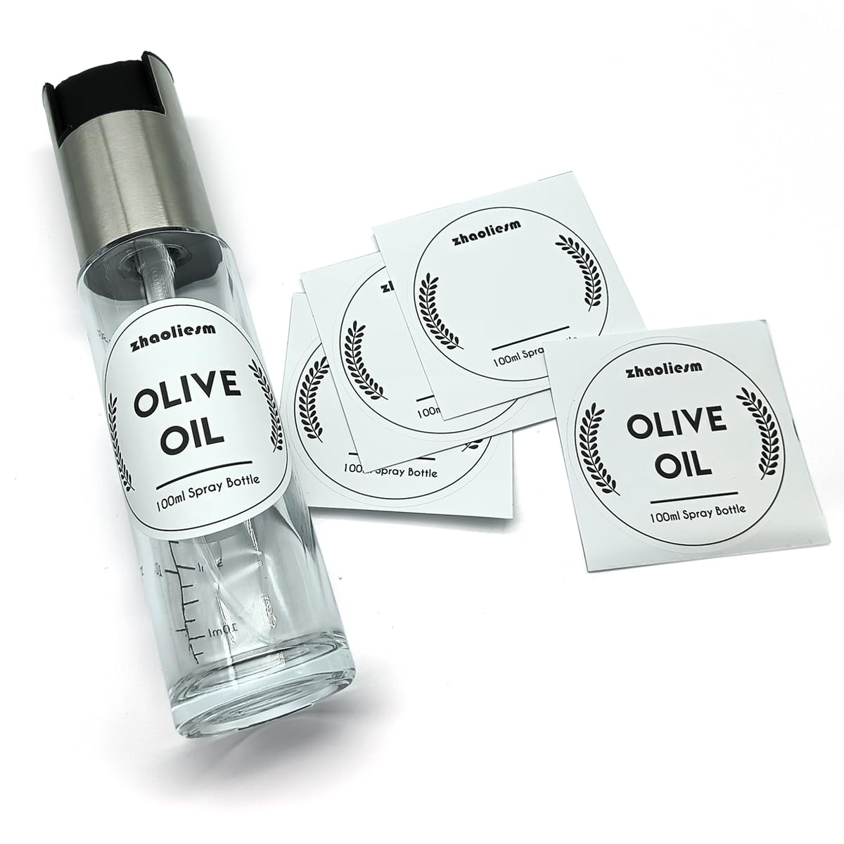 Pulverizador de aceite para cocinar, pulverizador de aceite de oliva con escala, botella de spray de aceite de oliva de 100 ml, freidora de aire, aceite de vinagre vegetal, mini utensilios de cocina