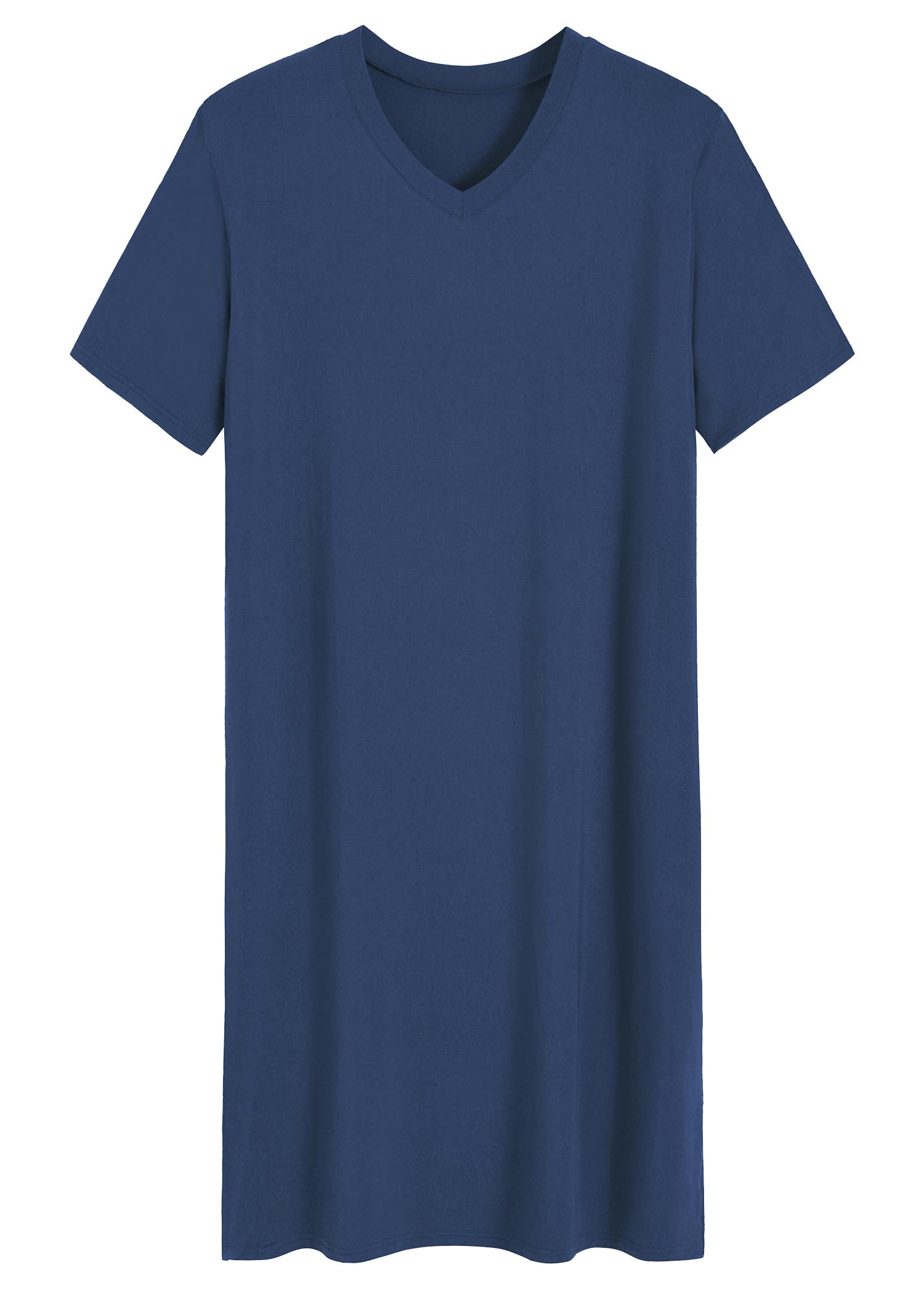 Latuza Men's Viscose Nightshirt Short Sleeves Sleep Shirt