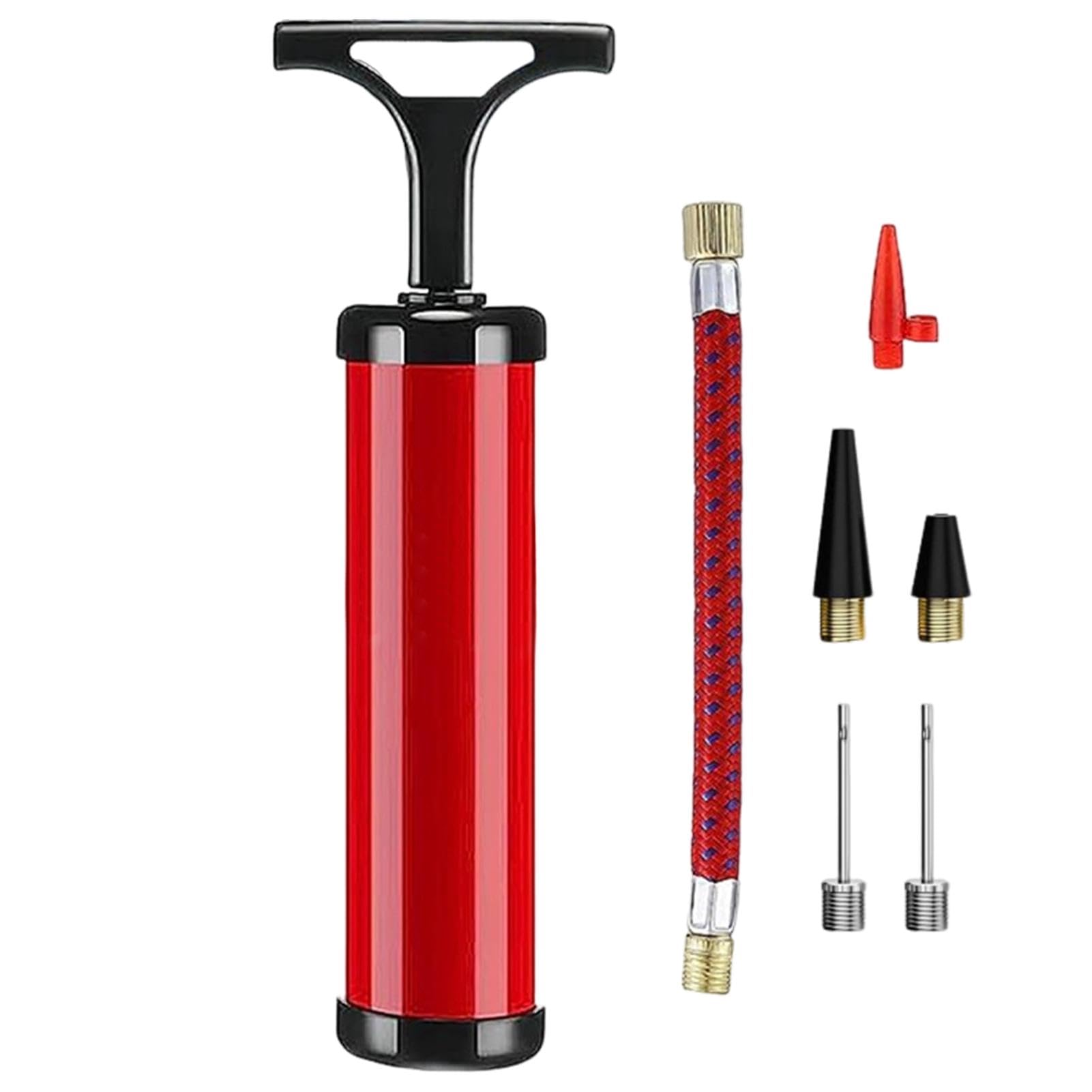 Portable Ball Pump,Air Pump Inflator Kit with 2 Needle 1 Nozzle 1 Extension Hose 2 Mouth Pin, Basketball Pump for Basketball Football Volleyball Rugby Exercise Sports Ball Balloon Swim