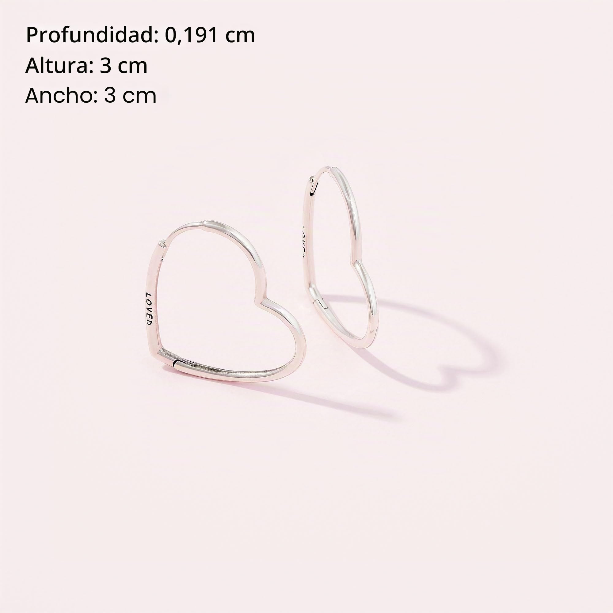 Pandora Moments Women's Sterling Silver Asymmetrical Heart Hoop Earrings