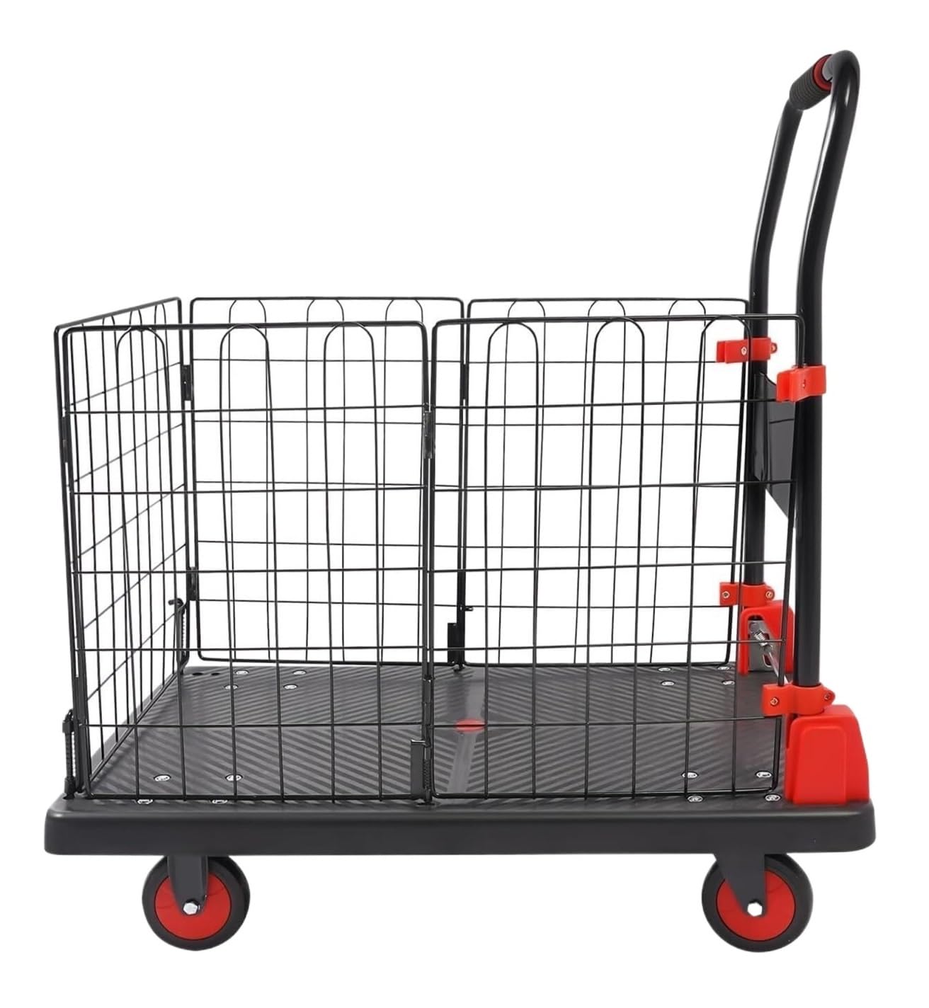 Transportkarre Hubwagen Faltbarer Dolly-Sackkarre Mit Käfig, Faltbarer Gitterkäfig, Pritschenwagen, Abnehmbarer Käfigwagen Transporthilfe