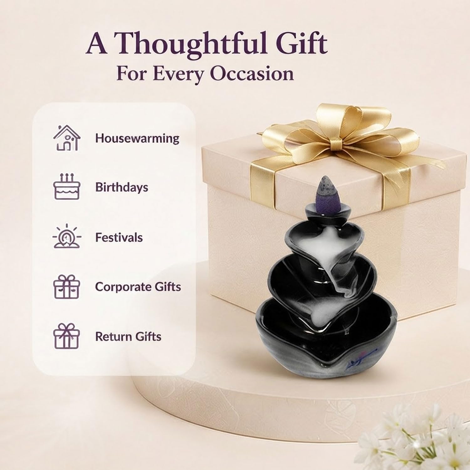 SIGNAMIO Backflow Incense Burner - 30 Cones -9