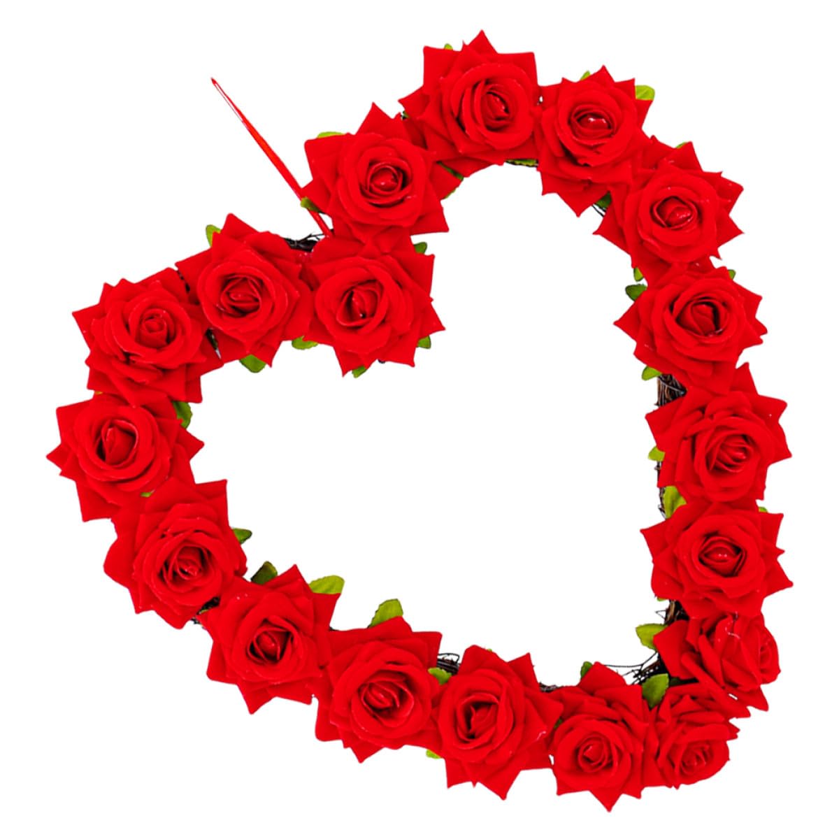 Ghirlanda a Forma di Cuore per Porta D'ingresso Ghirlanda da Appendere Fiori Artificiali Decorazione Festiva per Casa