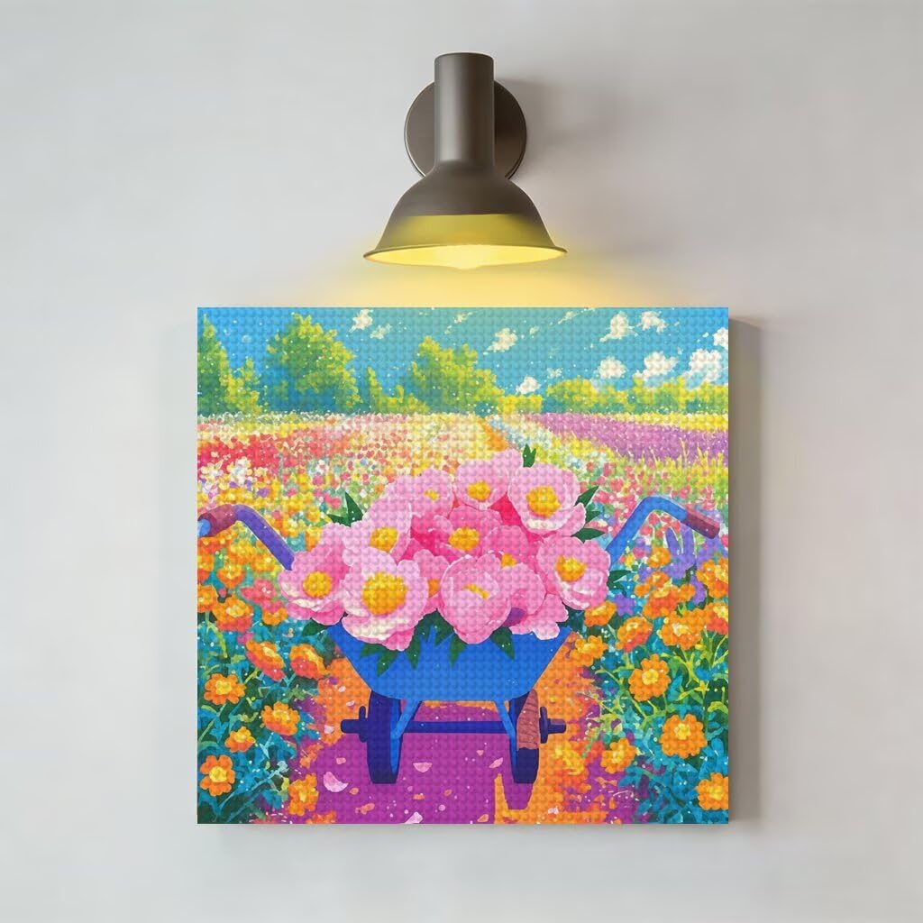 S0406 Ogrodowe zestawy sztuki diamentowej dla dorosłych, 61 x 79 cm, mały obraz diamentowy, dom wiejski, płótno, kryształ, sztuka i rękodzieło, zestawy hobbystyczne, 5D, obrazy do dekoracji ścian domu