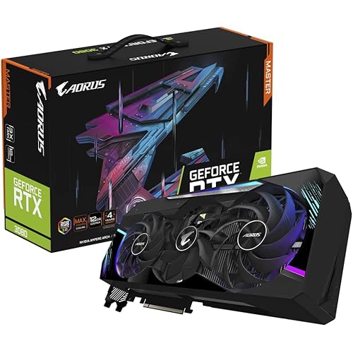 GIGABYTE AORUS GeForce RTX 3080 Master 12G Graphics Card, MAX-Covered Cooling, 12GB 384-bit GDDR6X, GV-N3080AORUS M-12GD Video Card