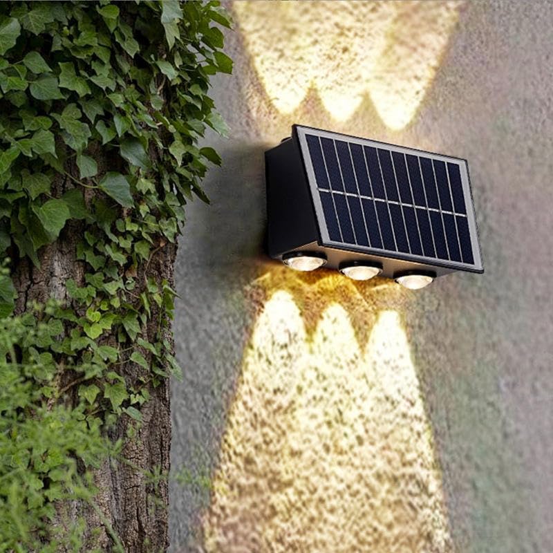 Solar Outdoor Wall Lights RGB Color Changing, Up and Down Lighting, Solar Fence Light 5-Mode, IP65 Waterproof Dusk to Dawn No Wiring, Wall Sconce for Patio, Backyard, Garden, Deck | Pack of, 1-image-4