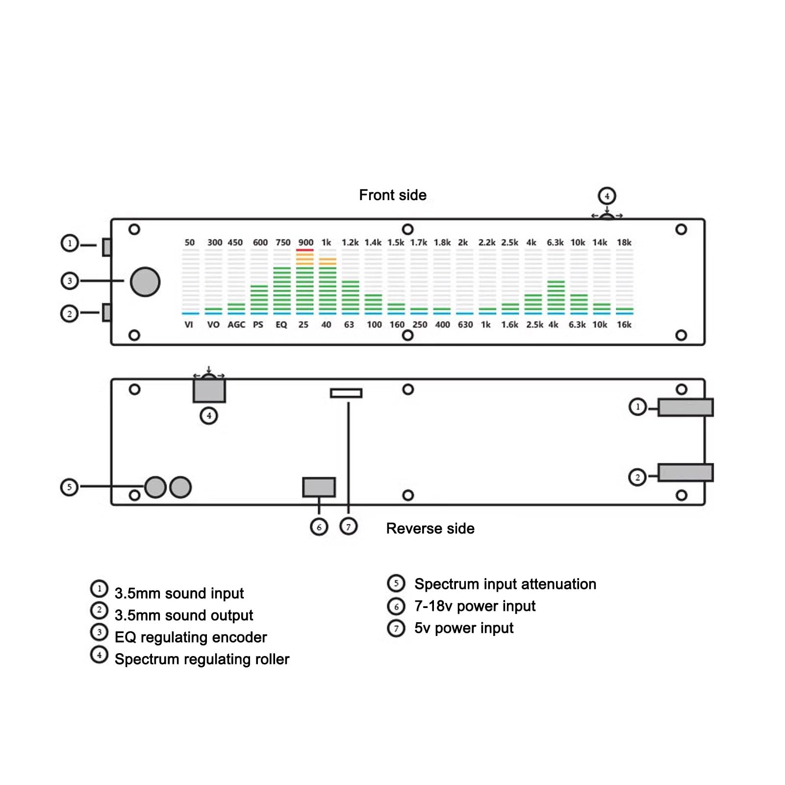 Analizzatore di Spettro, Doppio Canale da 20 a 20 Khz 10 modalità Equalizzatore Grafico Equalizzatore Audio Stereo LCD a 15 Bande per Appassionati di Audio, Uso Versatile