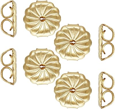 14K Yellow Gold Filled Earring Swirl Backs (Large Size 7.0x7.2mm) w/Anti-Tarnish (8Pcs/4Pairs)