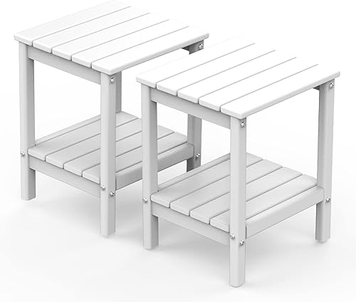 Miniatura 11 de GREENVINES Adirondack - Mesa lateral para exteriores, 14 x 13 pulgadas, plástico HDPE, para todo tipo de clima, ártico, mesas auxiliares exteriores