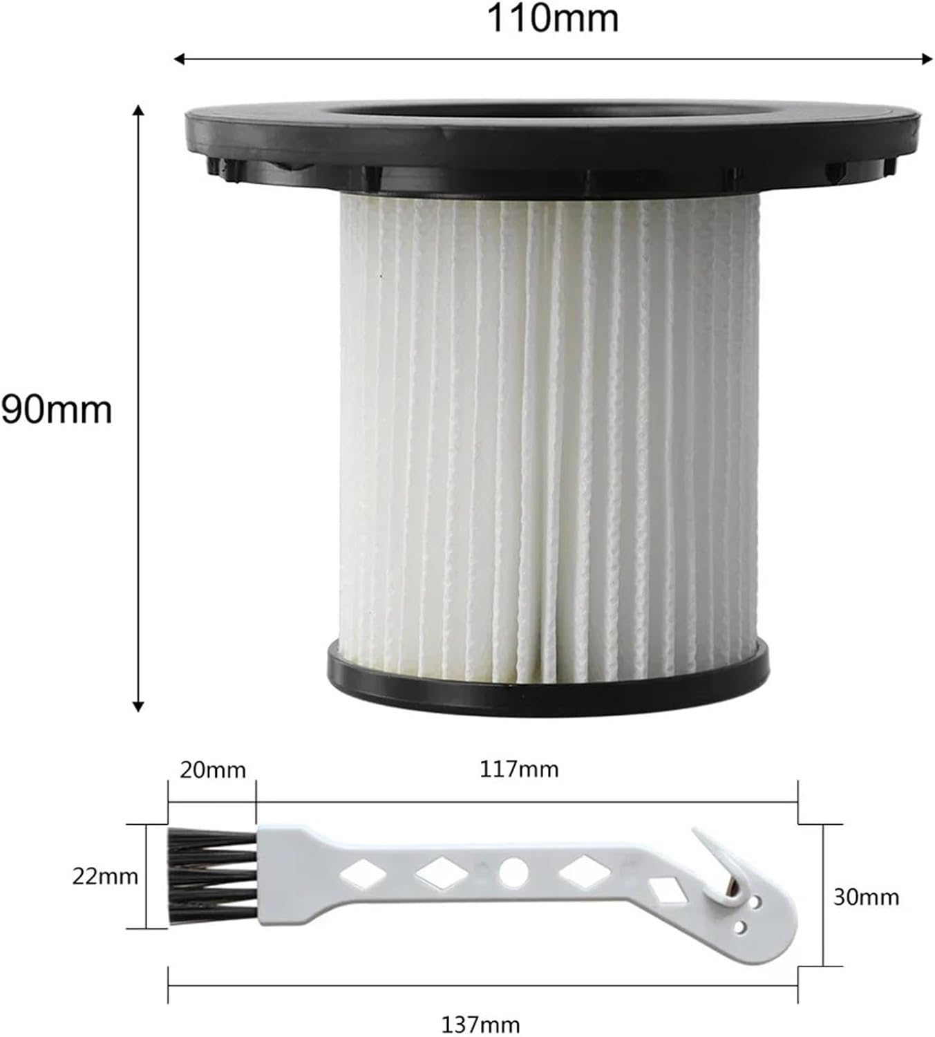 2pcs Filters With Cleaning Brush Kit，Compatible For Bosch，BCS611AM，05 Cordless Handheld Vacuum Cleaner Household Replacement Filters Brush