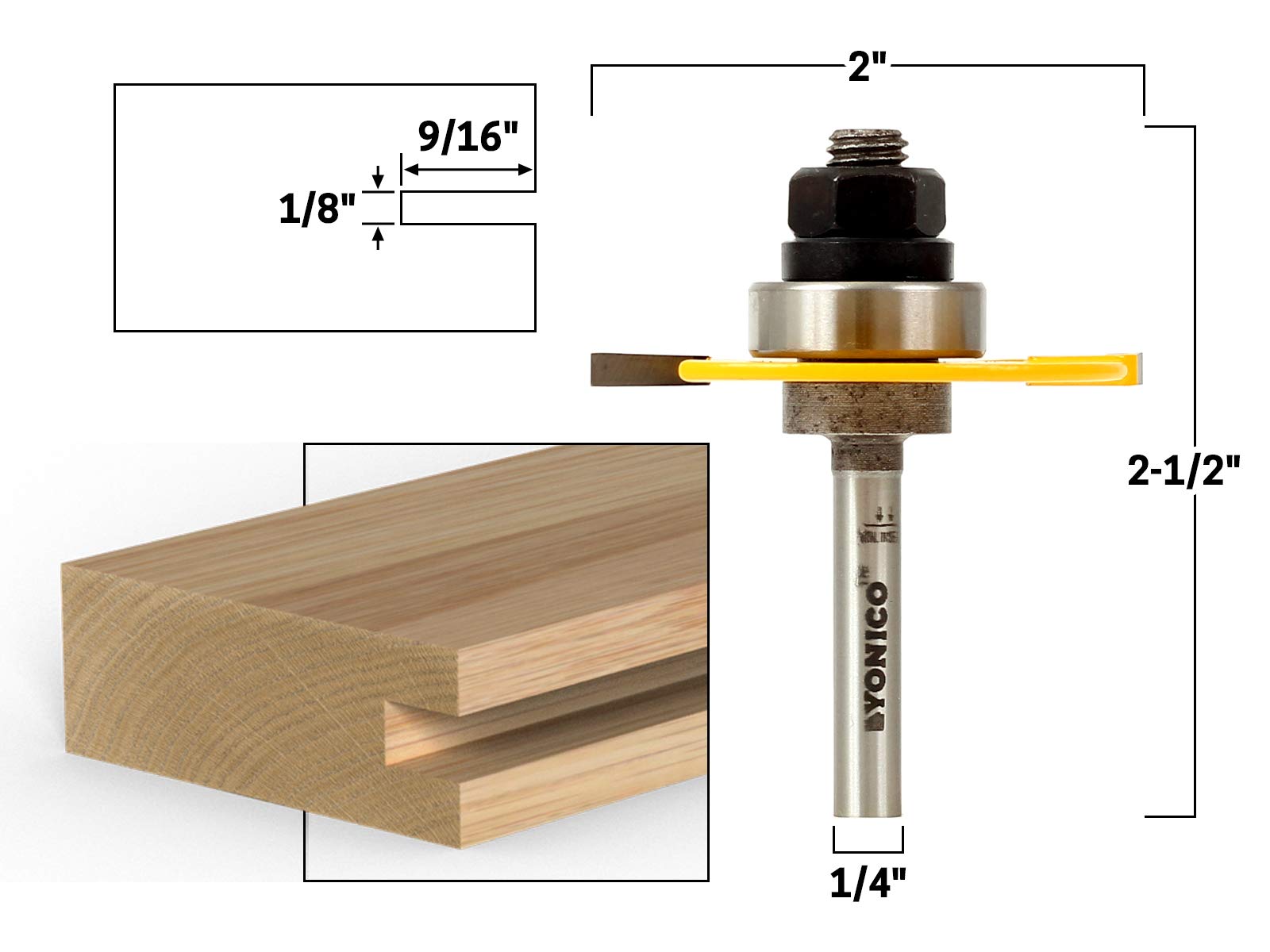 YONICO Slotting Cutter Router Bit 1/8-Inch 1/4-Inch Shank 12103q — Amazon image 2
