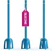 Vista 1 de Pixiss Mezclador bidireccional de epoxi y pintura - 3 paletas de silicona reutilizables - Agitador multiusos para accesorios de taladro