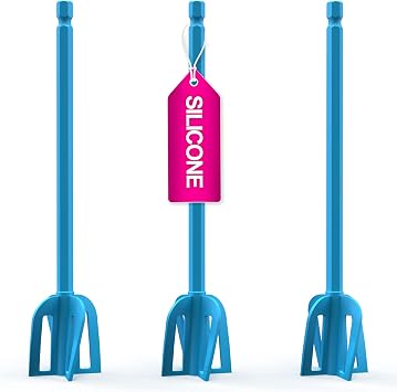 Pixiss Bidirectional Epoxy & Paint Mixer - 3 Reusable Silicone Paddles - Multipurpose Drill Attachment Stirrer