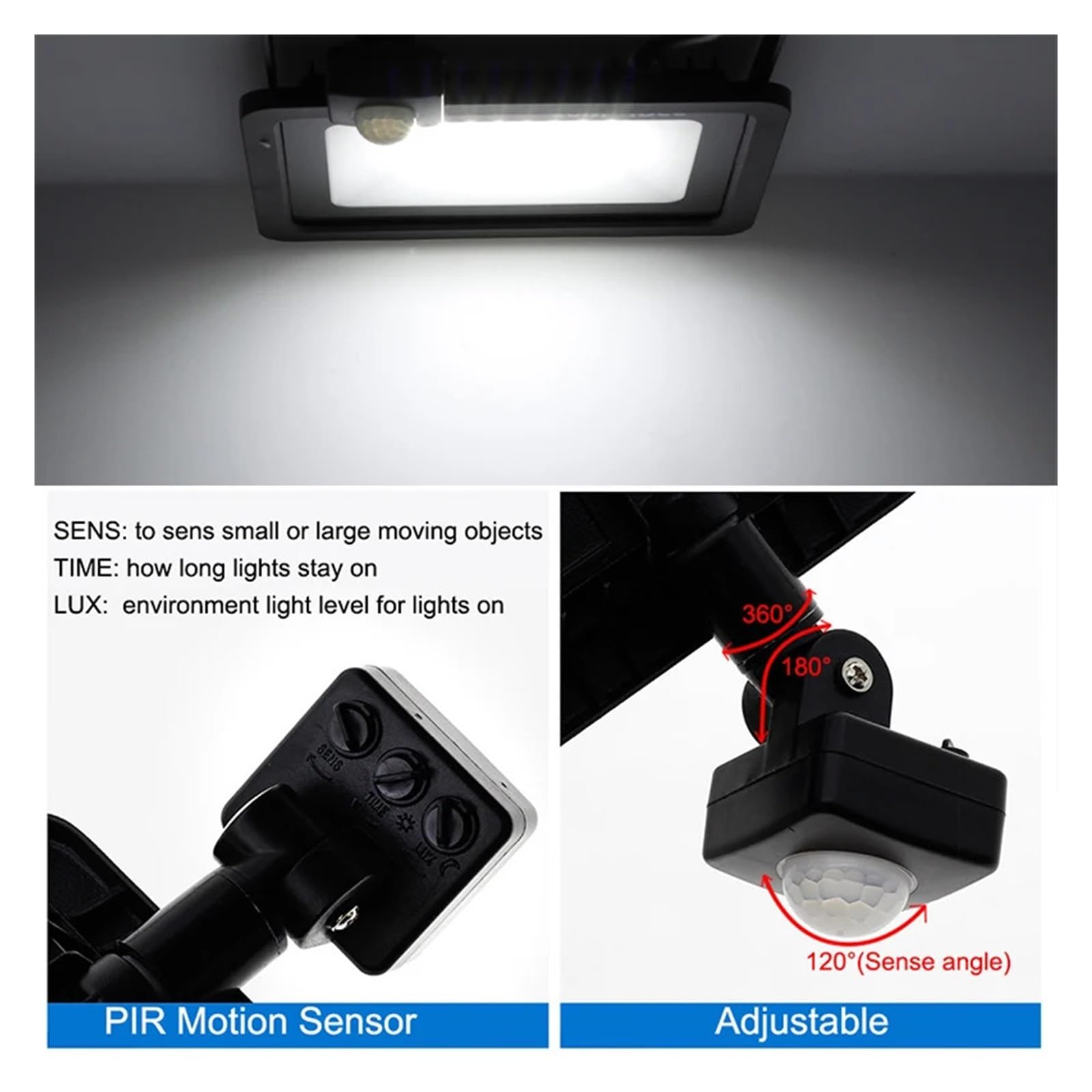 Luci Di Inondazione Per Esterni, Lampada da parete con sensore di movimento PIR a LED Faretti impermeabili 30W 50W 100W Riflettore Illuminazione stradale da giardino for esterni Dissipazione Efficient