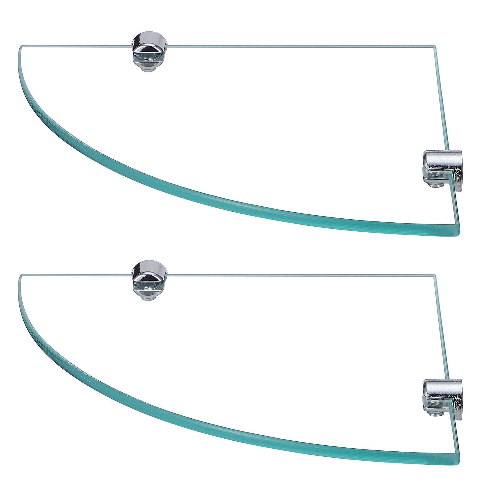 USHOBE Estante de Baño Triangular de Vidrio 2 Piezas Estabilidad Mejorada y Almacenamiento Accesible para Ducha y Bañera Diseño Moderno Minimalista