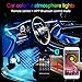 Produktbild TABEN Auto Innenraum Umgebungslicht 64 Farben APP Control Auto Dekoration Atmosphäre Licht Kit Wasserdicht Glasfaser Atmosphäre Neonstreifen Kaltlichter 1W DC 12V 8m