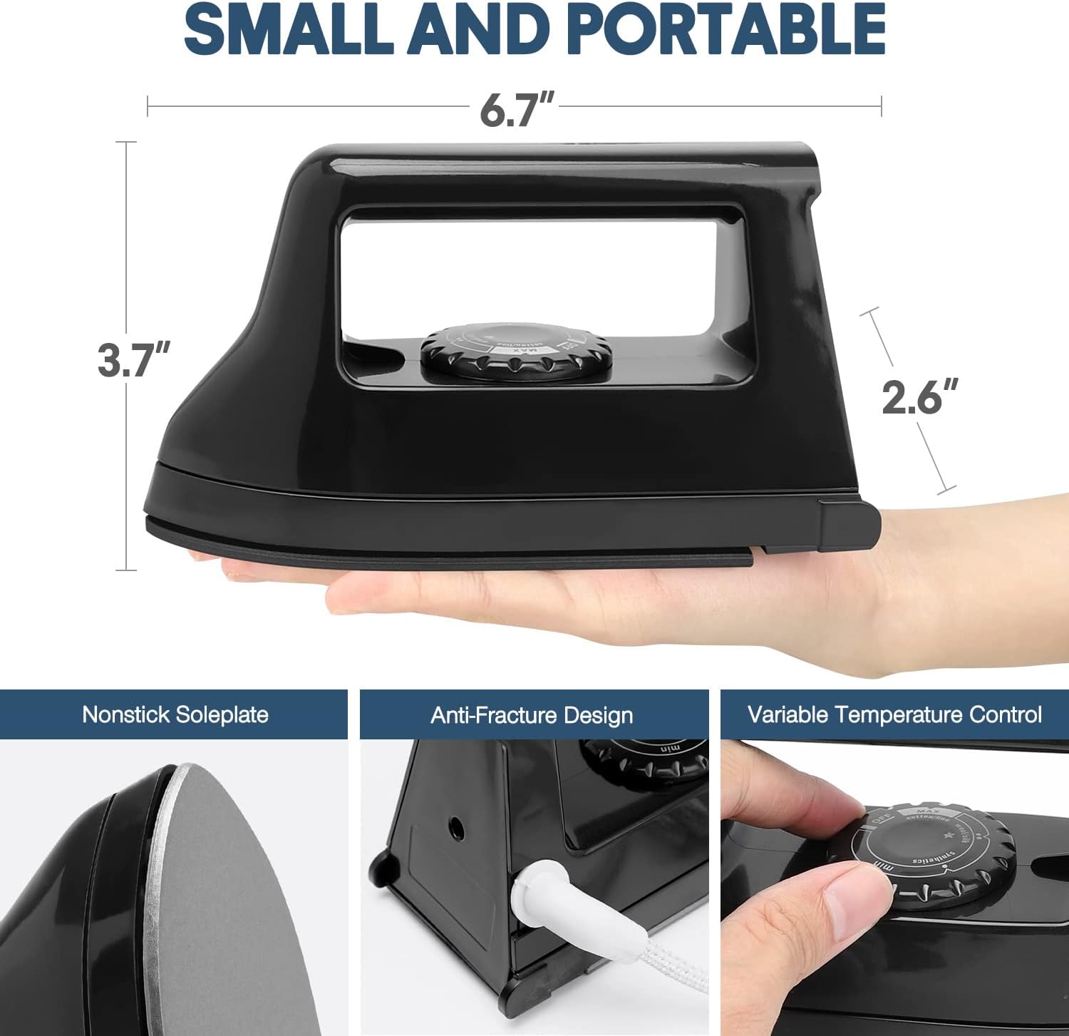 Mini Crafts Iron Handy Heat Press Machine Kit Portable with PVC Doormat for Heat Transfer, Charging Base Accessories for DIY T-Shirt Shoe Bag Vinyl Projects