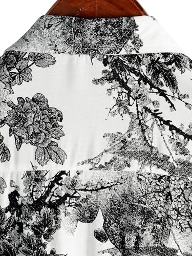 Image of JOTOOK Mens Hawaiian Shirt Short Sleeve Button Down Tropical Shirts Casual Floral Summer Beach Shirt