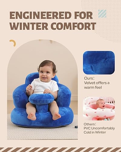 Miniatura 64 de Asiento inflable para bebés de 3 a 36 meses, silla de bebé con bomba de aire integrada, asiento de piso para bebé, asiento Bumbo para aprender a