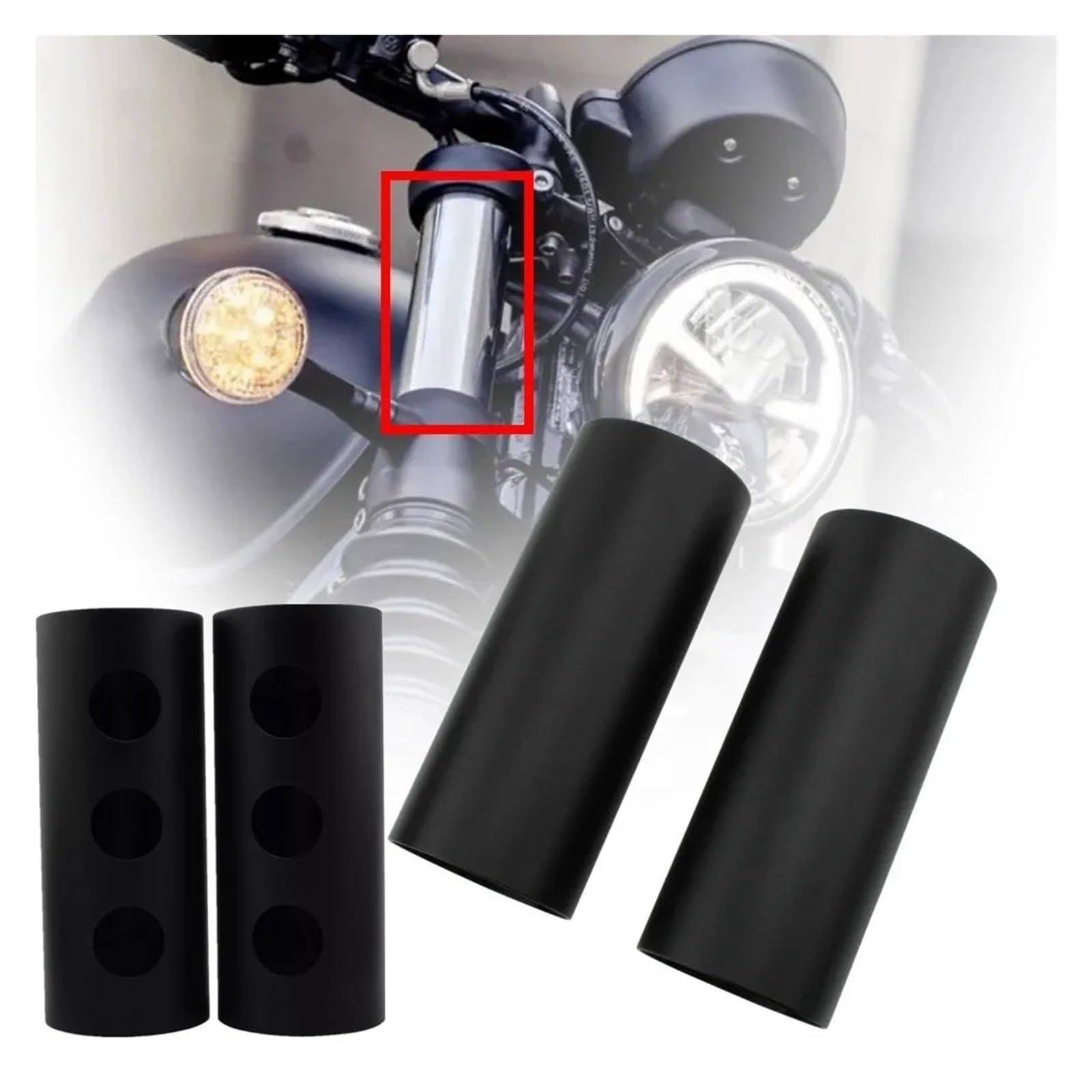 Copri Ammortizzatori Forcella Anteriore Superiore In Lega Di Alluminio Per Moto, Adatti Alla Polvere, Per Triumph Bonneville Bobber 2017-2023 SOFFIETTI FORCELLA IN GOMMA