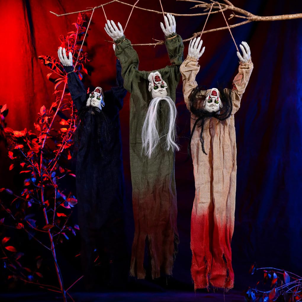 Confezione da 3 3 decorazioni di Halloween Fantasmi spaventosi Scheletri Forniture per casa stregata inquietante Decorazioni per esterni Confezione da