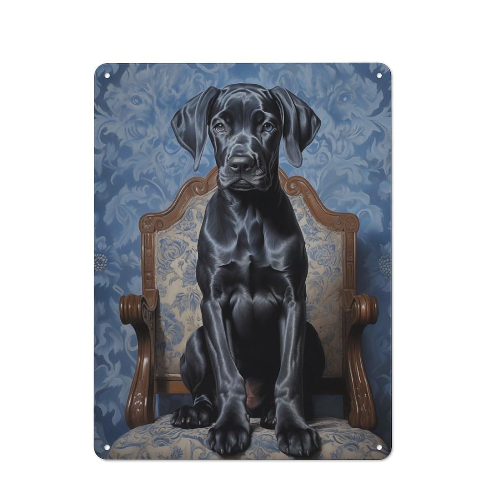 Junmoney Great Dane Puppy Retro Metal Wall Sign 40X30cm With For Garage Wall, Suited To Garage Decor Collectors