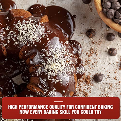 image for KITESSENSU 9 inch Non-Stick Cake Pans, 12 Cups Premium Fluted Cake Pan