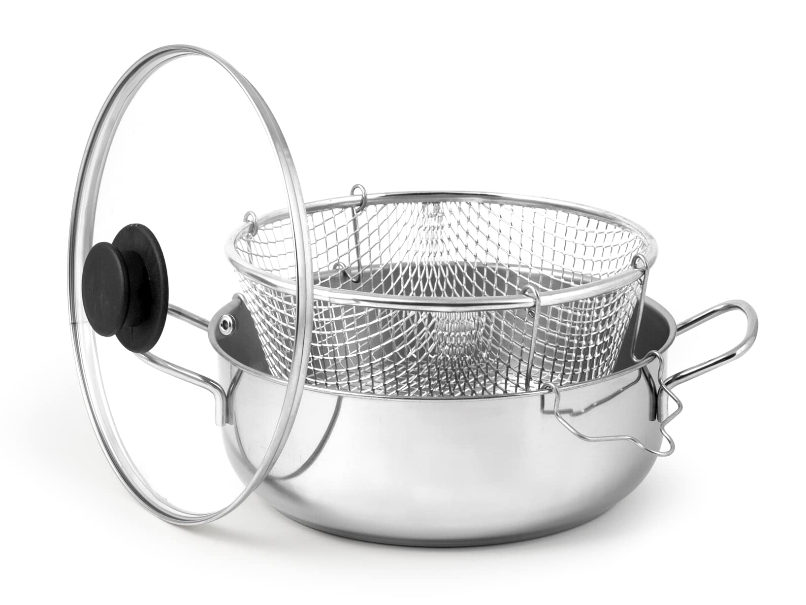Royal Norfolk Fritteuse aus Edelstahl 24 cm für Induktion Gas Elektroplatte