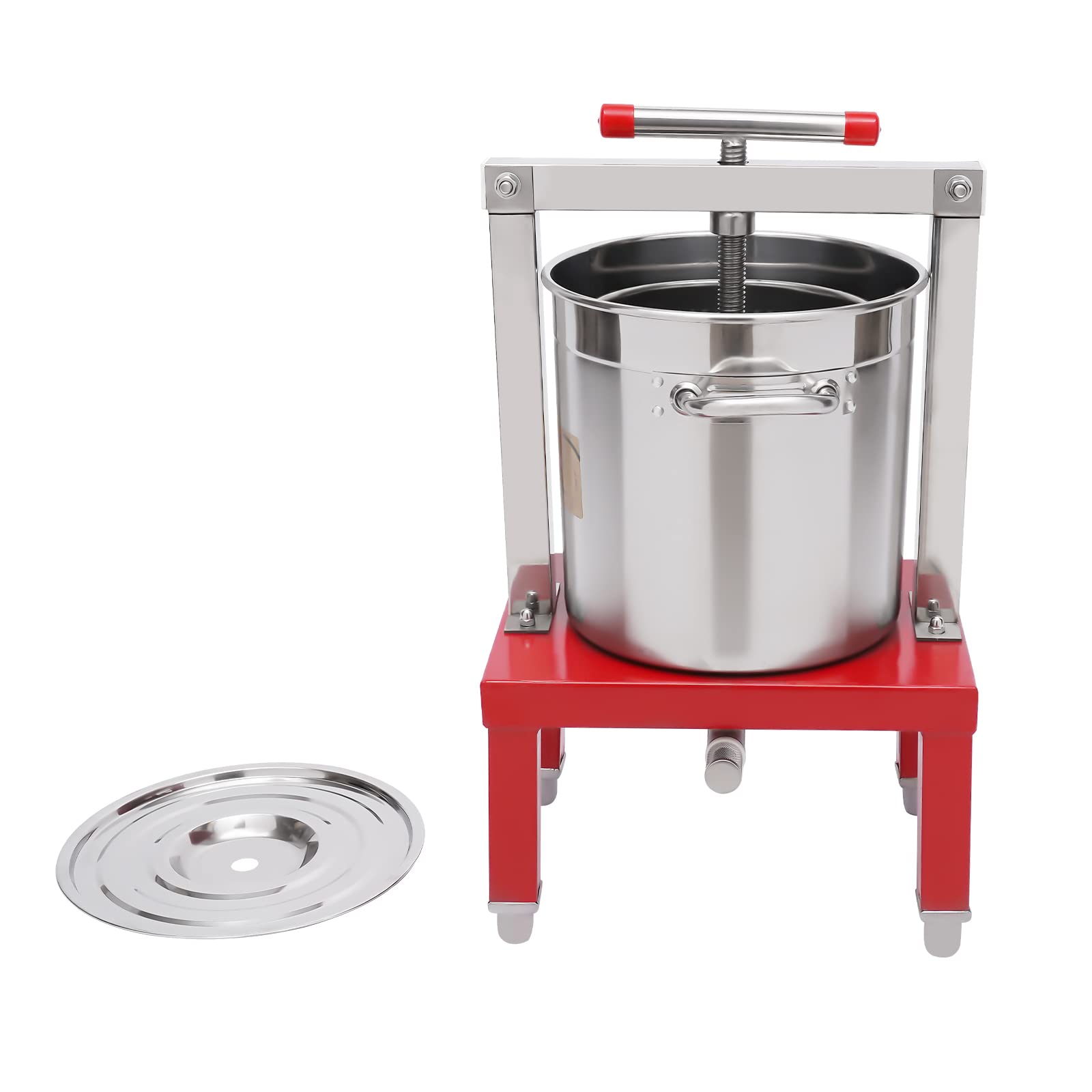 3.5Gal Fruit Wine Press Stainless Steel Wine Press Machine Manual Oil Press Machine DIY Large Fruit Honey Presser for Cider Tincture Cheese Apple Herb Vegetables