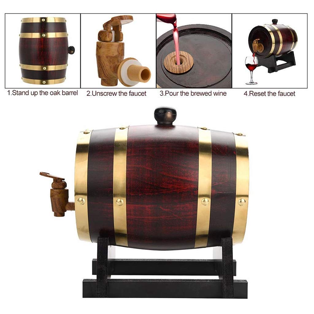 Wielofunkcyjne wiadro do przechowywania beczki na wino, 10 l/15 l/20 l/25 l, dębowa beczka z wbudowaną wkładką z folii aluminiowej dla dobrego uszczelnienia, do przechowywania czerwonego wina,