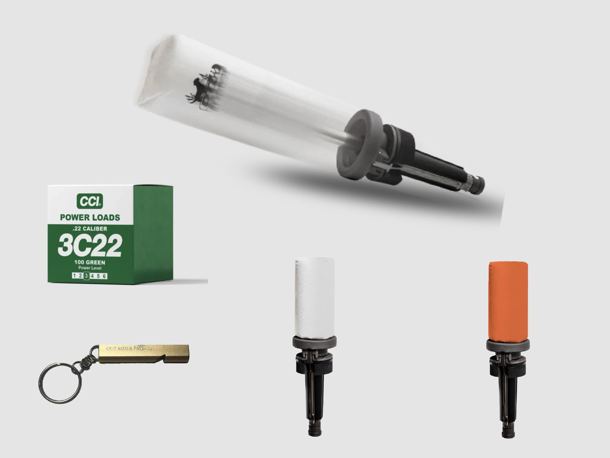 DT SystemsDummy Launcher Value Pack - Launcher, Two 10 Inch Dummies (Orange and White), Green Powerload, Free ORP Whistle., yellow