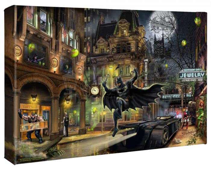 Thomas Kinkade Studios Batman™ Gotham City™ – 10″ x 14″ Gallery Wrapped Canvas