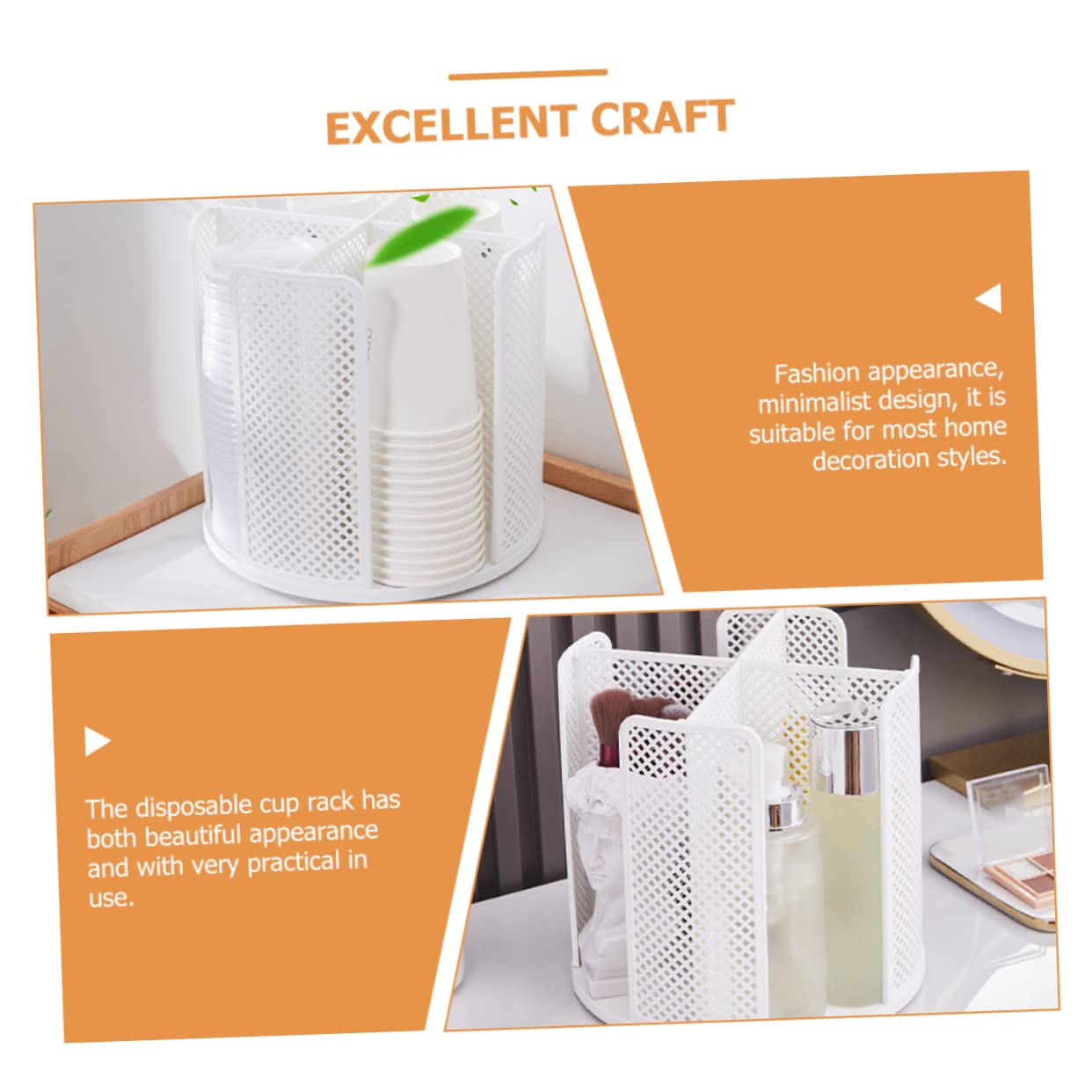 Cabilock Desktop Disposable Cup Dispenser Rotating Paper Cup Organizer for Home Office Carousel Cup Holder for Easy Access and Tidy Storage for Shops