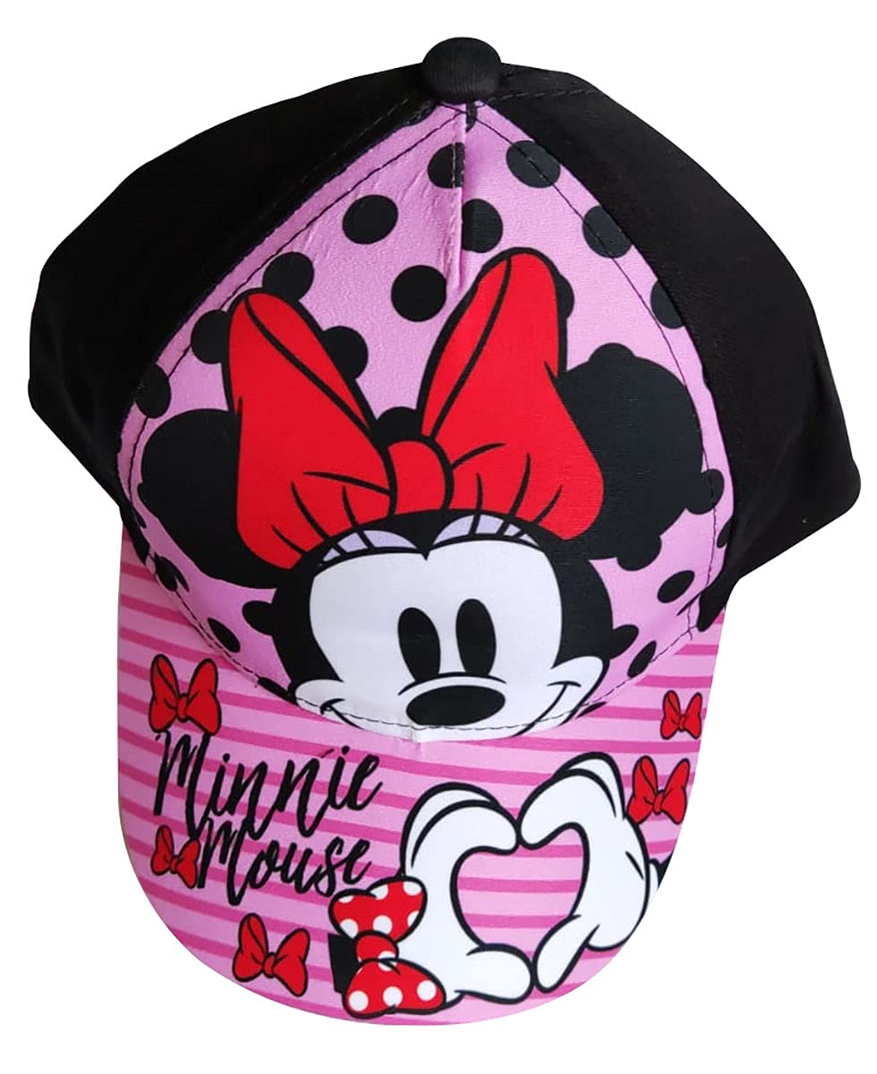Minnie Maus Minnie, cappello con fiocco, motivo a strisce e cuore, per bambini, ragazzi e ragazze