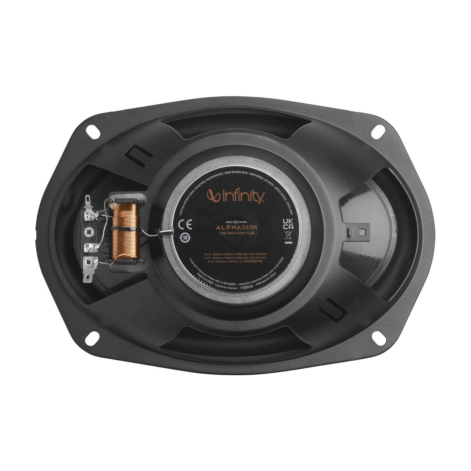 Infinity Alpha 693M 3-Wege Koaxial Lautsprecher Auto 152x22cm, 6x9 Zoll, von Harman Kardon Car HiFi mit 65W RMS und 195W Peak, satter Bass Boxen Set - Paarweise