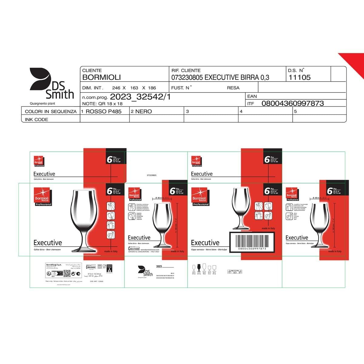 Bormioli Rocco Executive Set 6 Calici Birra In Vetro - Bicchieri A Tulipano Da 37,5 Cl Per Birra, Cocktail E Dessert - Foto 7