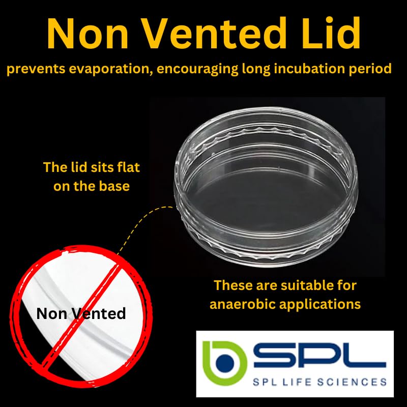 SPL Petri Dish 50 x 15 mm with Non Vents Lids, Crystal Grade Plastic, Sterile (500 Dishes)