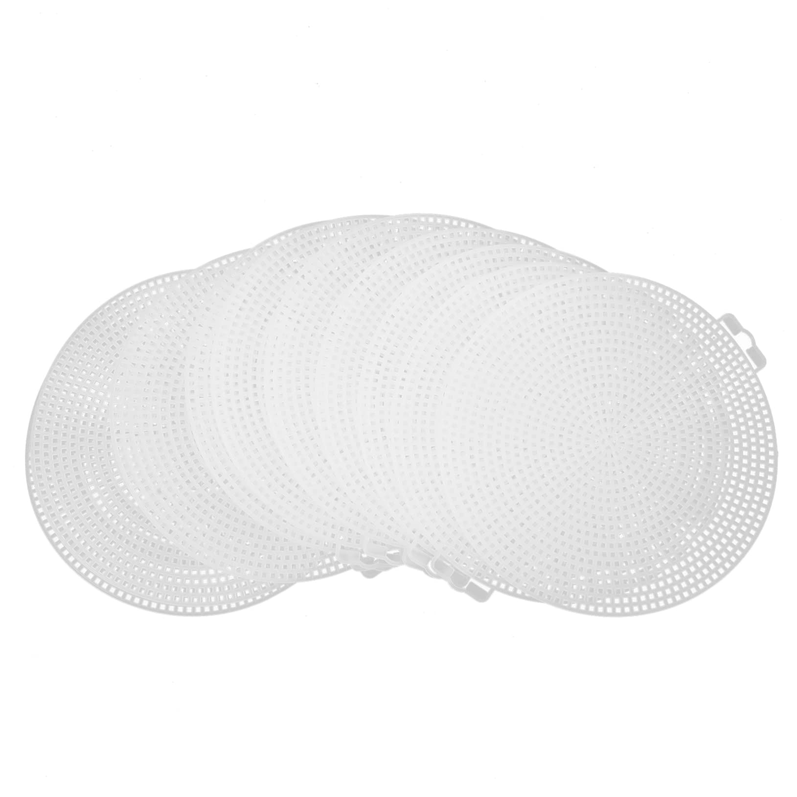 JEWEDECO Cross-Stitch Mesh Sheet 10pcs Round Braided Pads for Crochet Mesh Fabric Embroidery Yarn Ideal for DIY Crafting Projects
