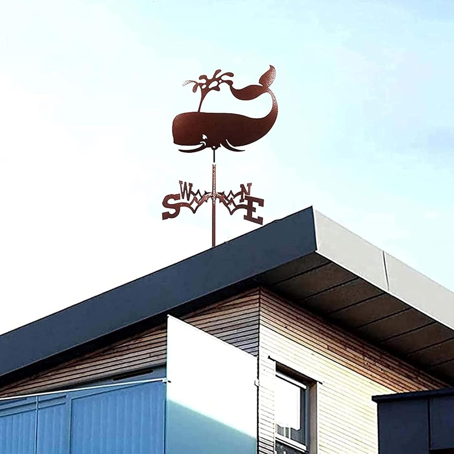 庭のための風見鶏のステンレス鋼の風見鶏?庭のパティオ庭の装飾の装飾のための創造的なレトロなデザインの風向計、簡単な使用と植物の取り付